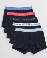 5-Pack Boxer Trunks, Evening Blue.
