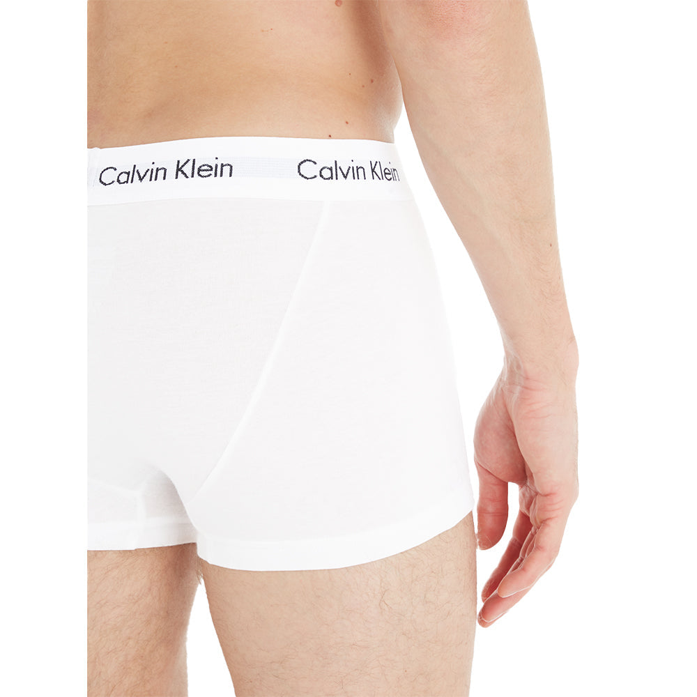 Calvin Klein Men's 3-Pack Low-Rise Cotton Stretch Boxer Trunks, White