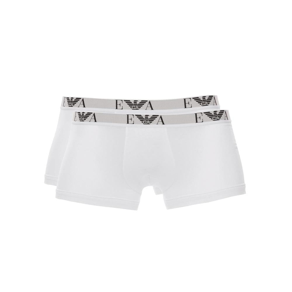 Emporio Armani Men's 2-Pack Eagle Logo Boxer Trunks, White