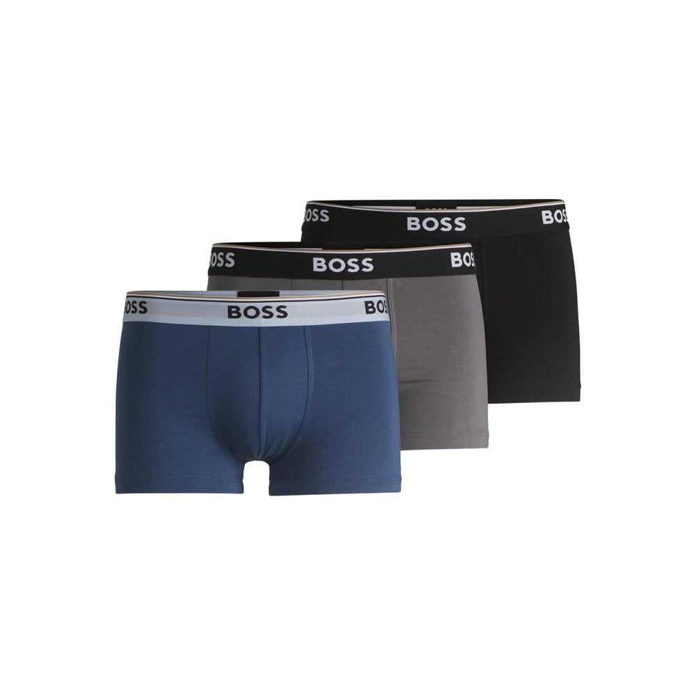 BOSS three pack mens boxer trunk in blue mix