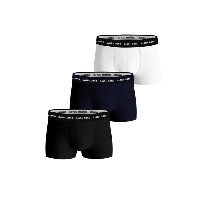 Bjorn Borg 3-Pack Cotton Stretch Boxer Briefs, Black/White