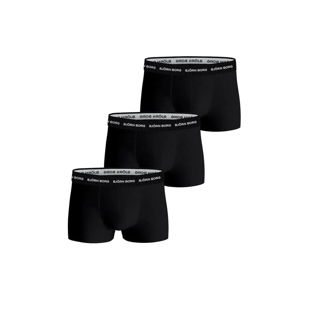 Bjorn Borg 3-Pack Cotton Stretch Boxer Trunks, Black