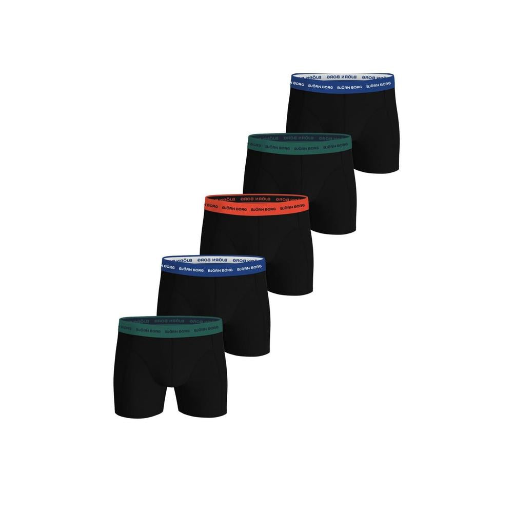 Bjorn Borg 5-Pack Cotton Stretch Boxer Briefs, Black/Multi