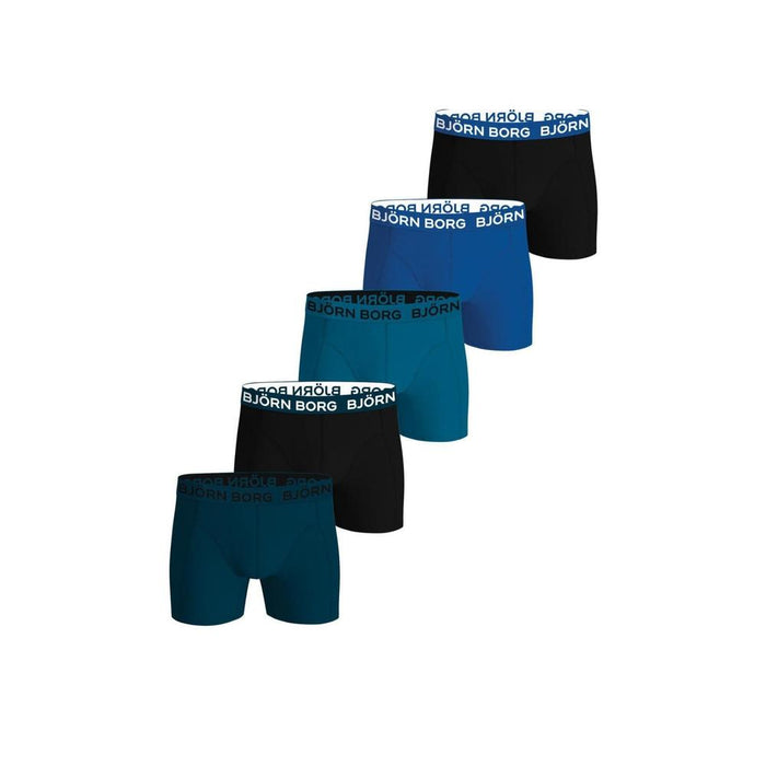 Bjorn Borg 5-Pack Cotton Stretch Boxer Briefs, Blue