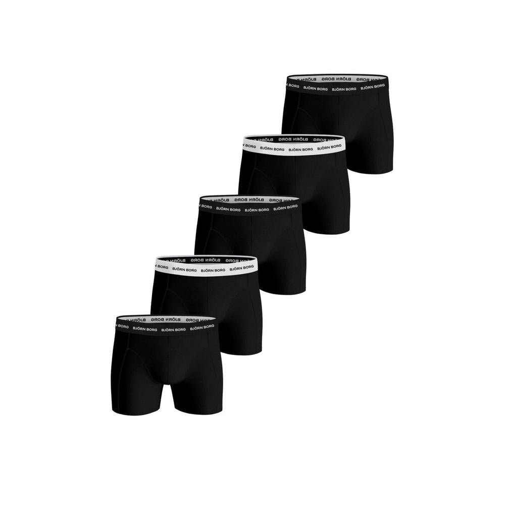 Bjorn Borg 5-Pack Cotton Stretch Boxer Briefs, Black/White