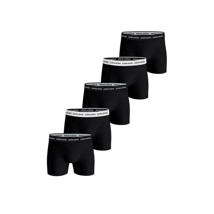 Bjorn Borg 5-Pack Cotton Stretch Boxer Briefs, Black/White