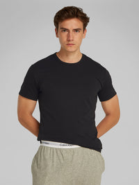 3-Pack Crew Neck T-Shirts, Black/White/Grey Heather