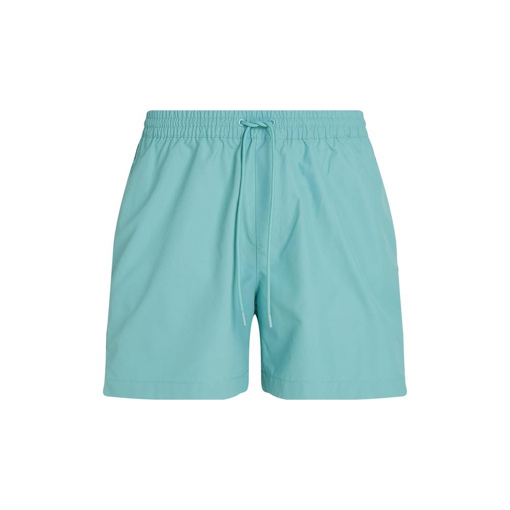 Medium Drawstring Solid Swim Shorts, Saltwater Aqua