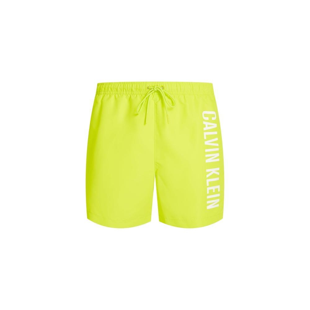 Calvin Klein Medium Leg Length Drawstring Side Logo Swim Shorts, Lemonade Yellow