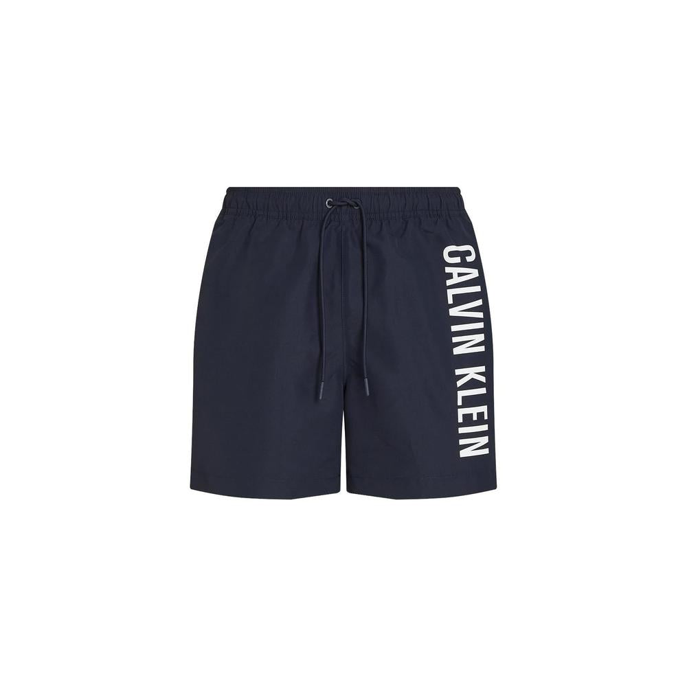 Calvin Klein Medium Drawstring Side Logo Swim Shorts, Dark Sapphire