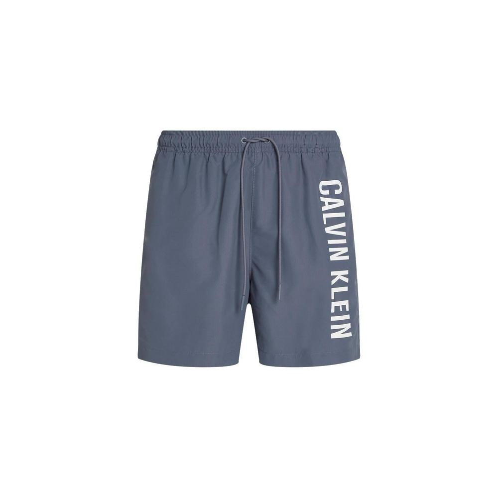 Mens calvin klein Medium Drawstring Side Logo Swim Shorts, Grisaille