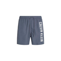 Mens calvin klein Medium Drawstring Side Logo Swim Shorts, Grisaille