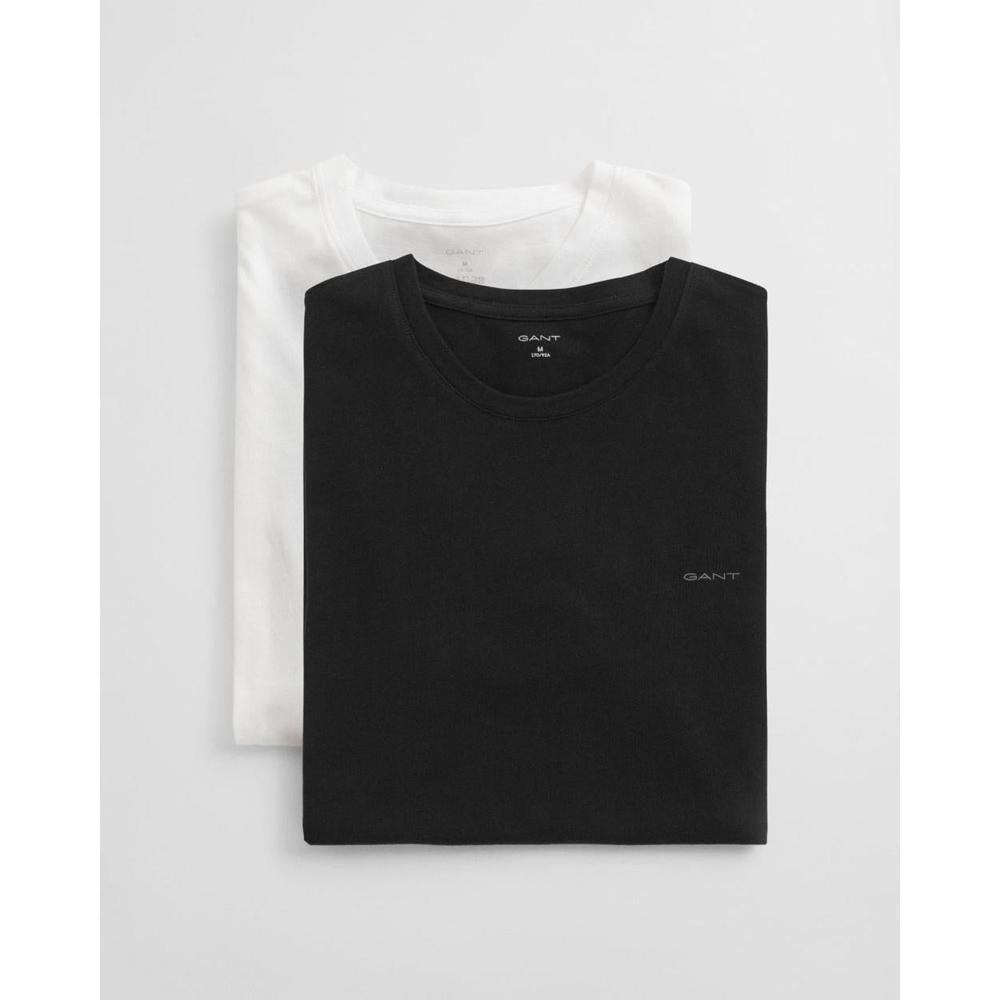 2-Pack Regular Fit Cotton Crew-Neck T-Shirts, Black/White