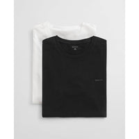 2-Pack Regular Fit Cotton Crew-Neck T-Shirts, Black/White