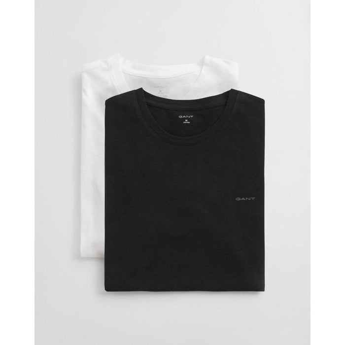 2-Pack Regular Fit Cotton Crew-Neck T-Shirts, Black/White