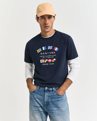 GANT Graphic T-Shirt in Evening Blue
