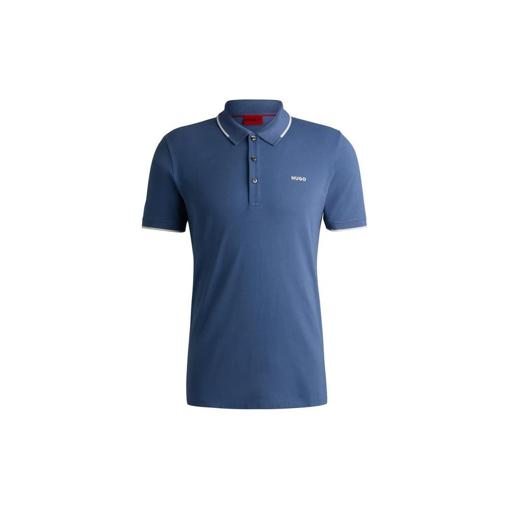 HUGO Slim Fit Dinoso222 Polo Shirt, Open Blue