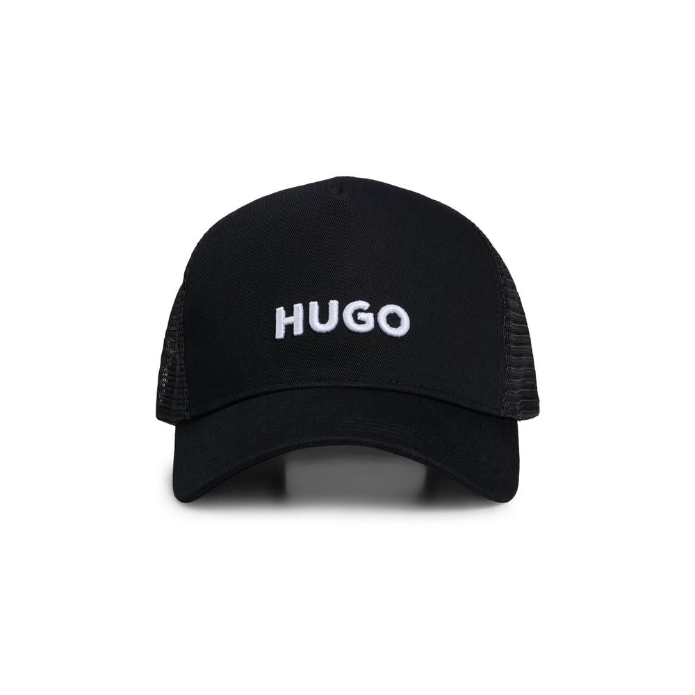 Hugo mens baseball cap in Black with logo