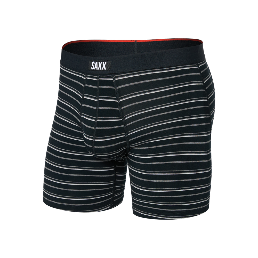 Vibe Xtra Super Soft Boxer Brief, Black Coast Stripe