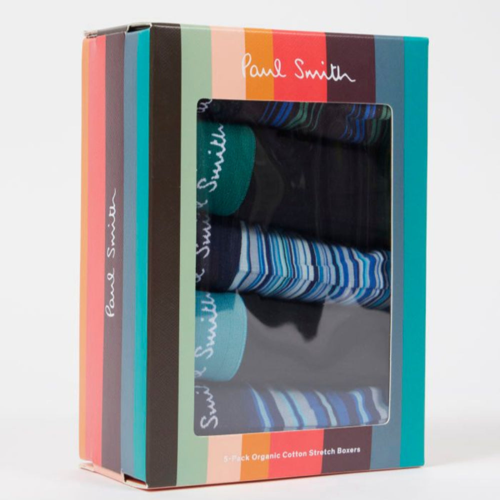 5-Pack Classic Boxer Trunks, Plain/Stripe/Print, Multi-coloured