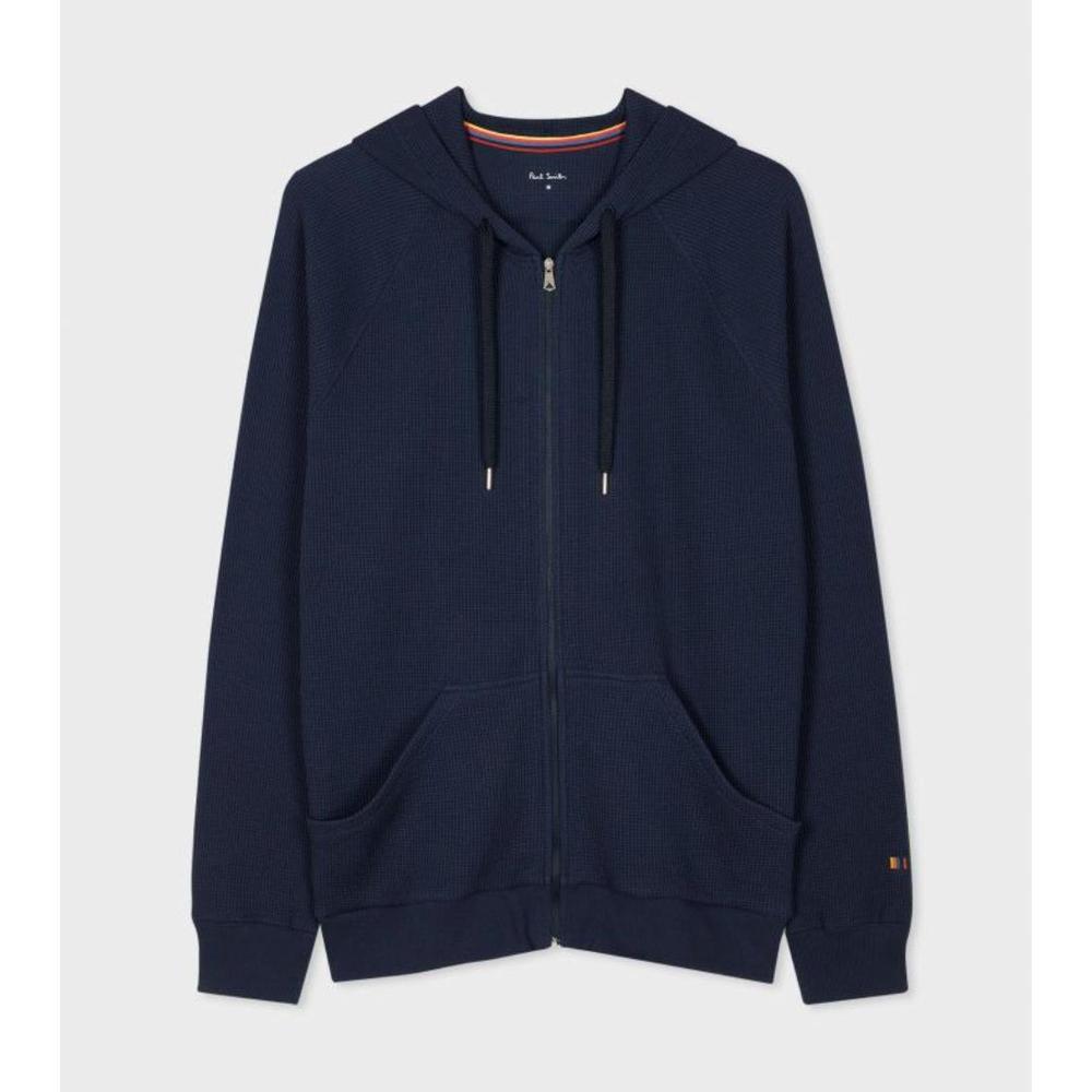 Paul Smith Full Zip Waffle Hoodie, Blue