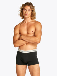 TH 3-Pack Boxer Trunks, Black/Blue/Light Cast