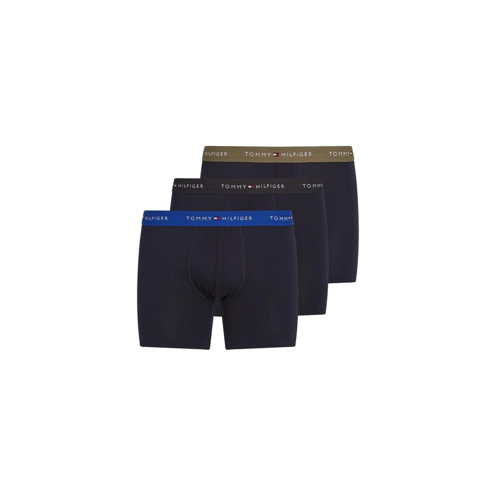 Tommy HIlfiger 3-Pack Coloured Band Boxer Briefs, Black/Blue/Utility Olive