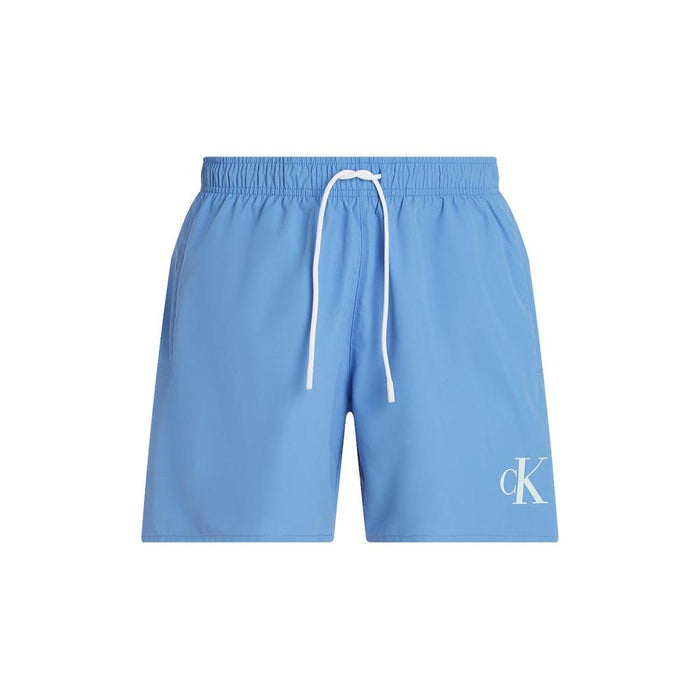 ck mens Medium Drawstring CK Logo Swim Shorts, Glacier