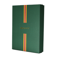 Green Gant box with red and yellow stripes on a white background