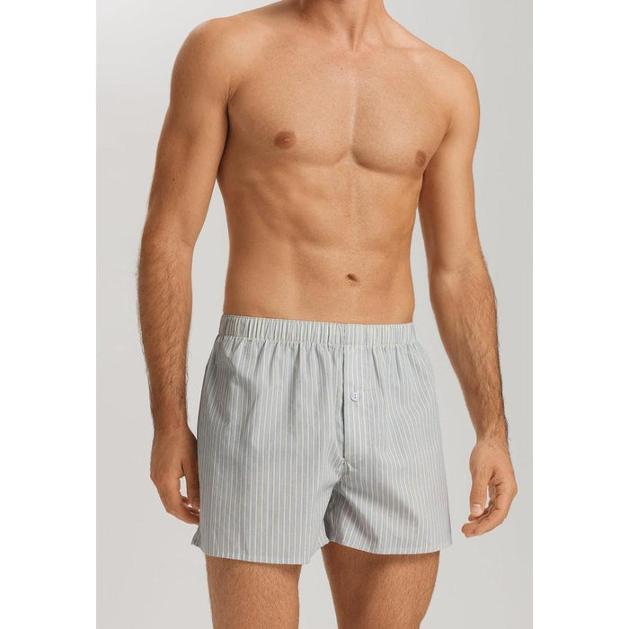 mens HANRO Fancy Woven Boxer Shorts, Light Stripe.