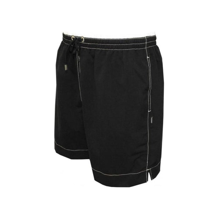 Contrast Waistband Swim Shorts, Black/White-Jockey-UNDERU