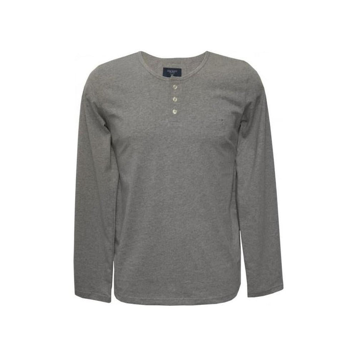 Henley Long-Sleeve T-Shirt, Grey-Hackett-UNDERU