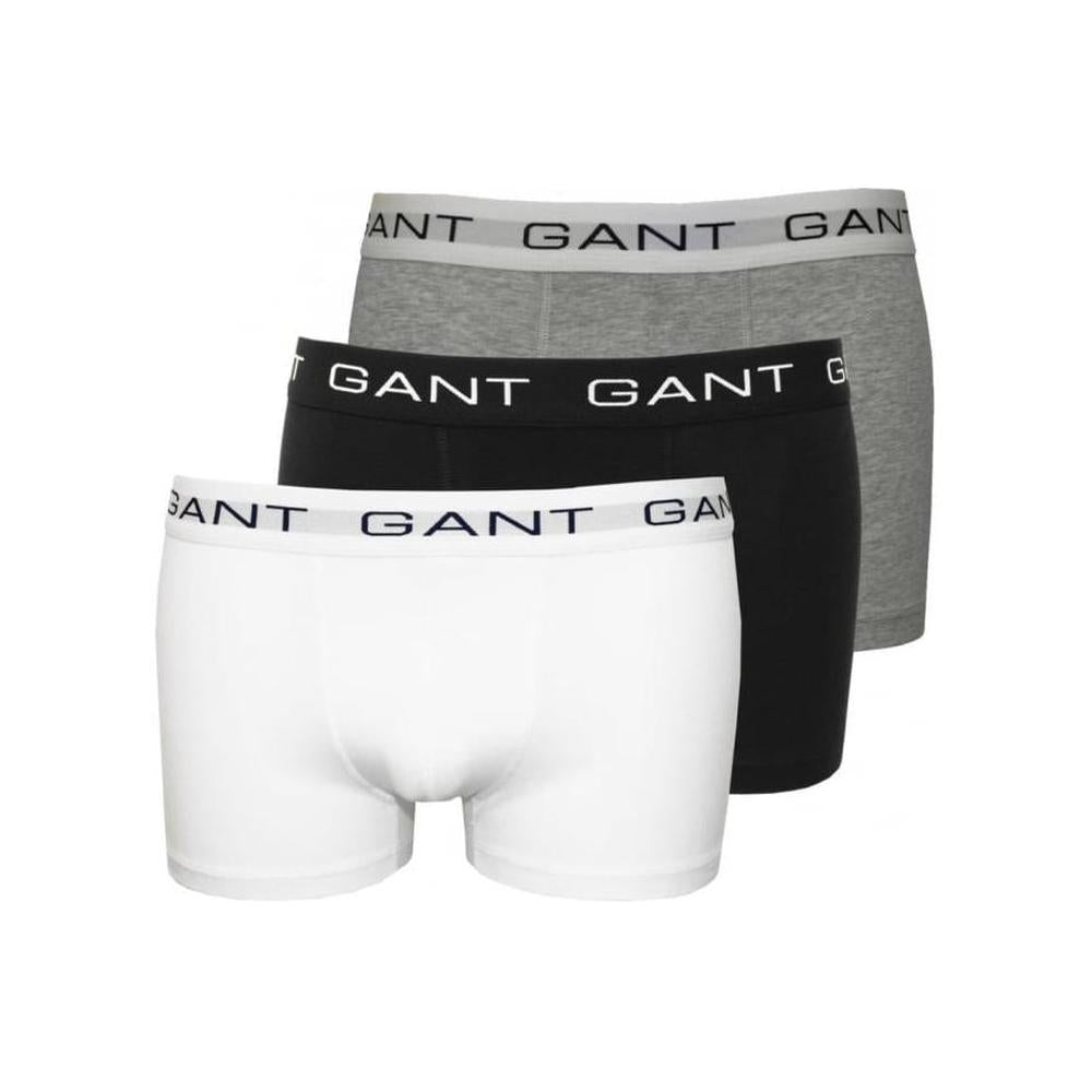 3-Pack Boxer Trunks, White/Grey/Black-GANT-UNDERU