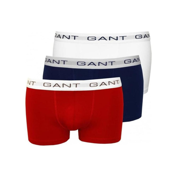 Cotton Stretch 3-Pack Boxer Trunks, Red/Navy/White-GANT-UNDERU