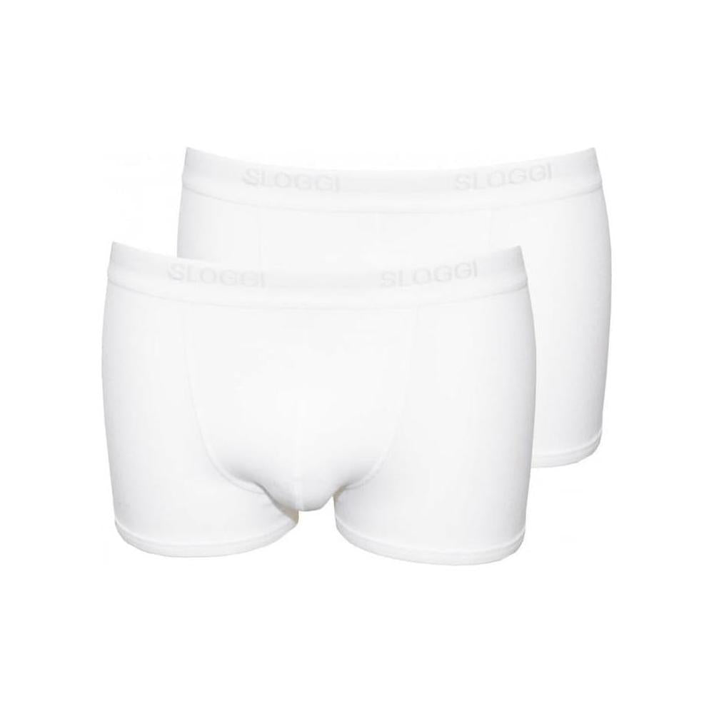2-Pack Basic Short Boxer Trunks, White-Sloggi-UNDERU