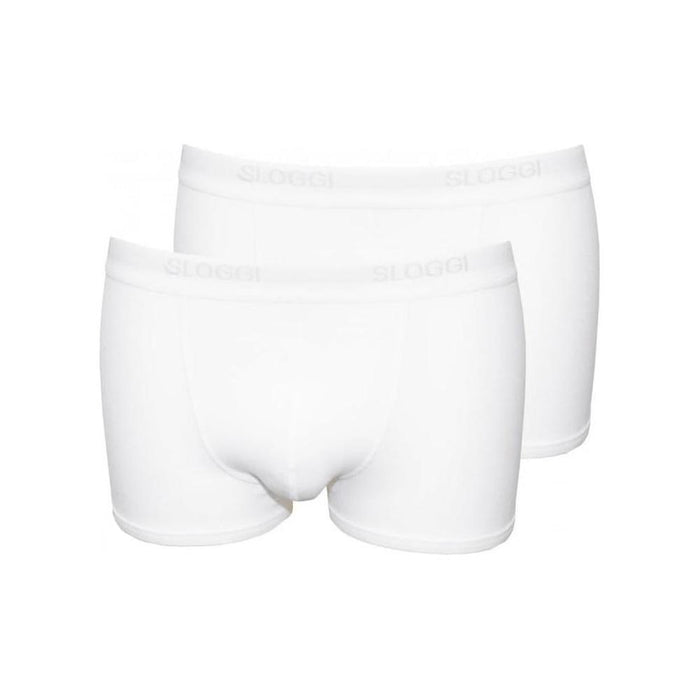 2-Pack Basic Short Boxer Trunks, White-Sloggi-UNDERU