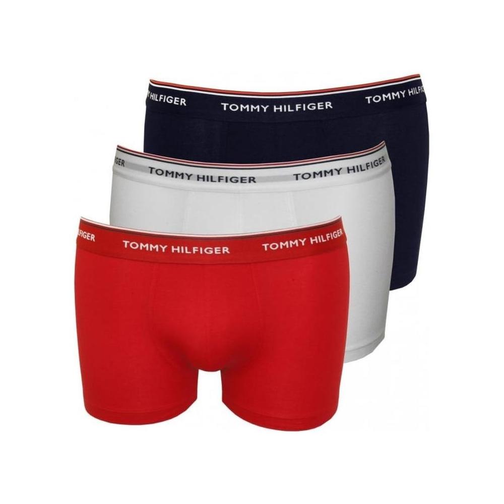3-Pack Premium Essentials Boxer Trunks, Navy/Red/White-Tommy Hilfiger-UNDERU