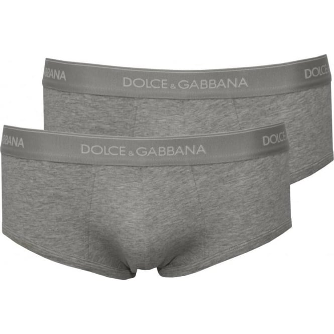 Dolce & Gabbana 2-Pack Day-by-Day Brando Briefs, Grey Melange