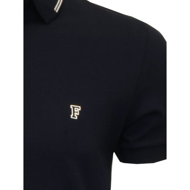 Tipped Pique Polo Shirt, Navy-French Connection-UNDERU