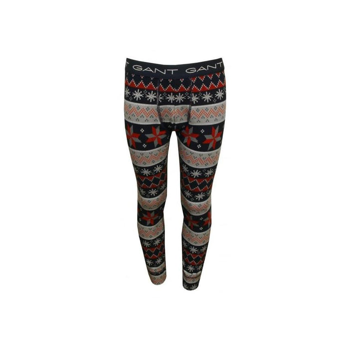 Gant Fair Isle Print Boys Long Johns, Grey/Blue-GANT-UNDERU