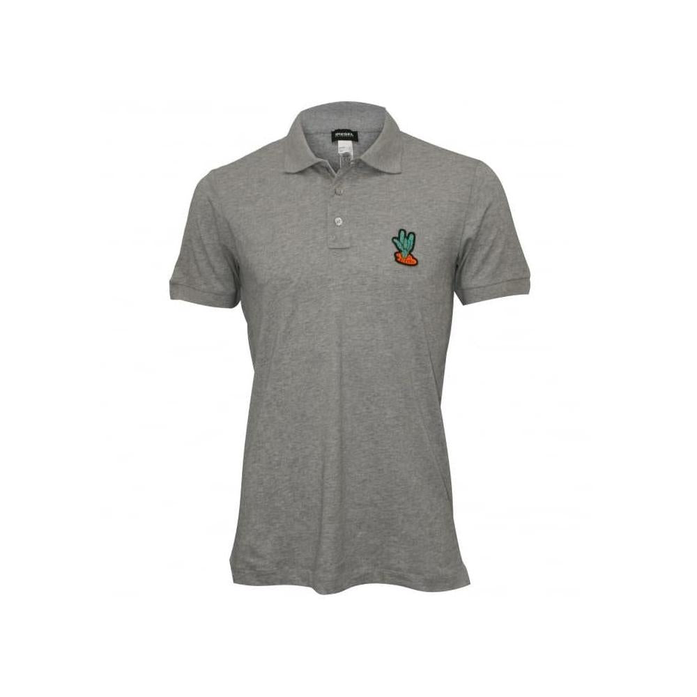 Rock on Cactus Polo Shirt, Marl Grey-Diesel-UNDERU