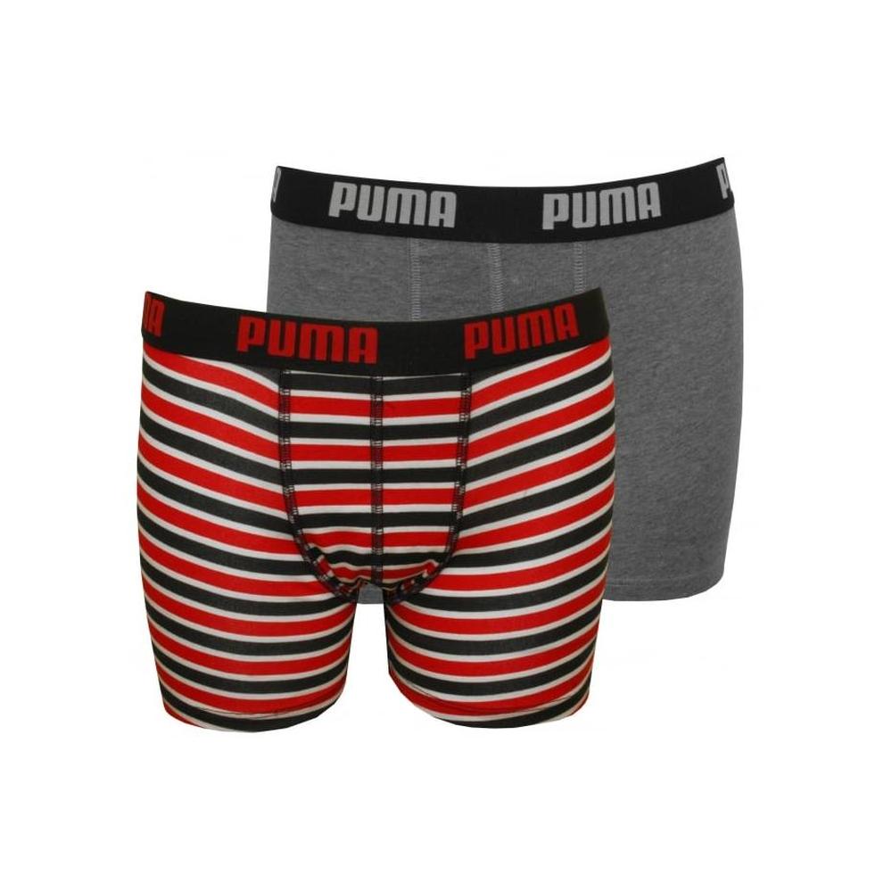 2-Pack Printed Stripe Boys Boxer Briefs, Red/Grey-Puma-UNDERU