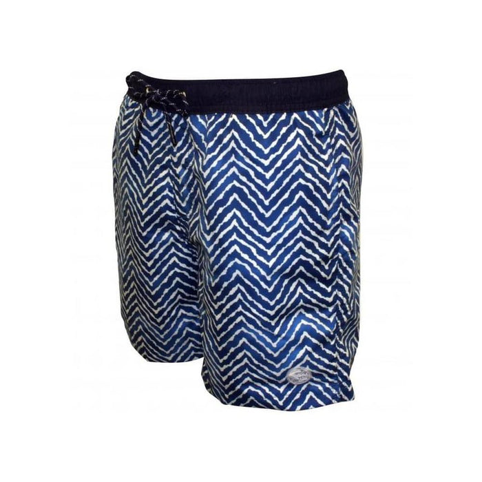 Two-tone Wavy Line Print Swim Shorts, Blue-Scotch & Soda-UNDERU