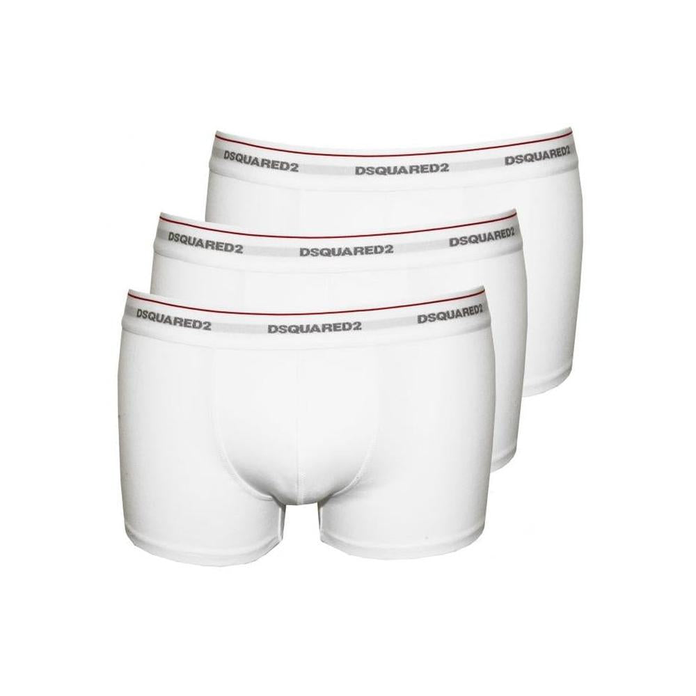 3-Pack Jersey Cotton Stretch Low-rise Boxer Trunks, White-DSquared2-UNDERU