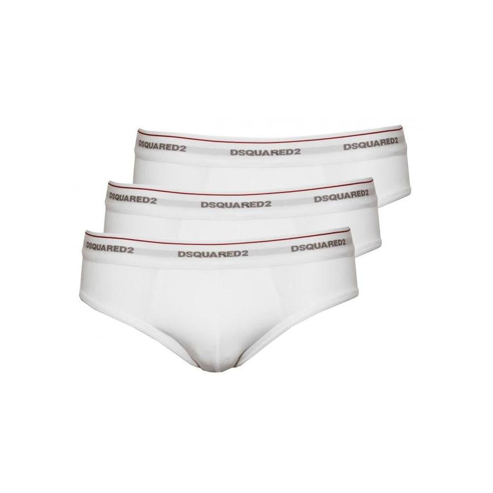 3-Pack Jersey Cotton Stretch Low-rise Briefs, White-DSquared2-UNDERU