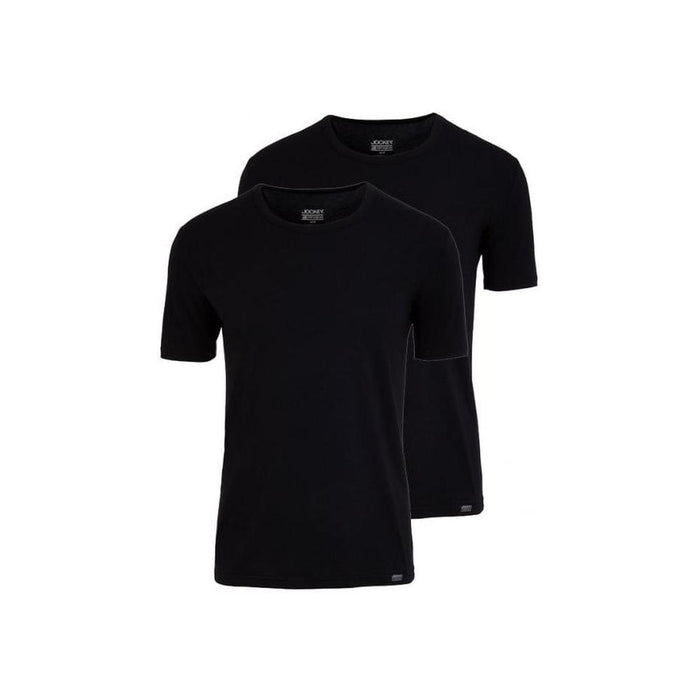 2-Pack Cotton Stretch Crew-Neck T-Shirts, Black-Jockey-UNDERU