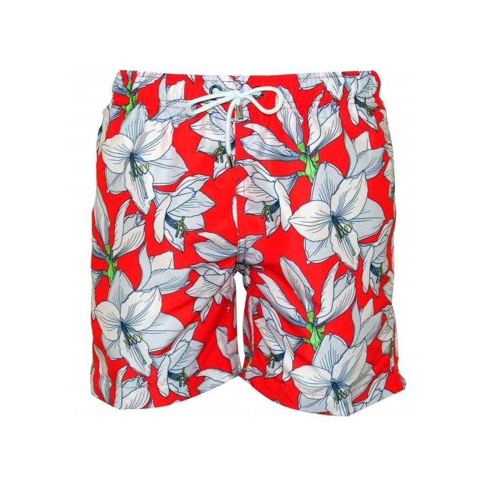 Coolum Fire Floral Print Swim Shorts, Red-Franks-UNDERU