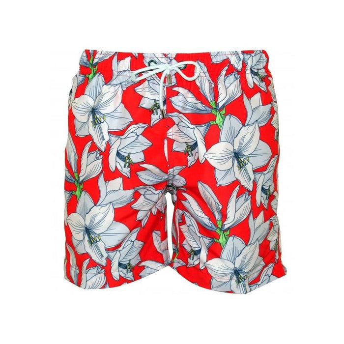 Coolum Fire Floral Print Swim Shorts, Red-Franks-UNDERU