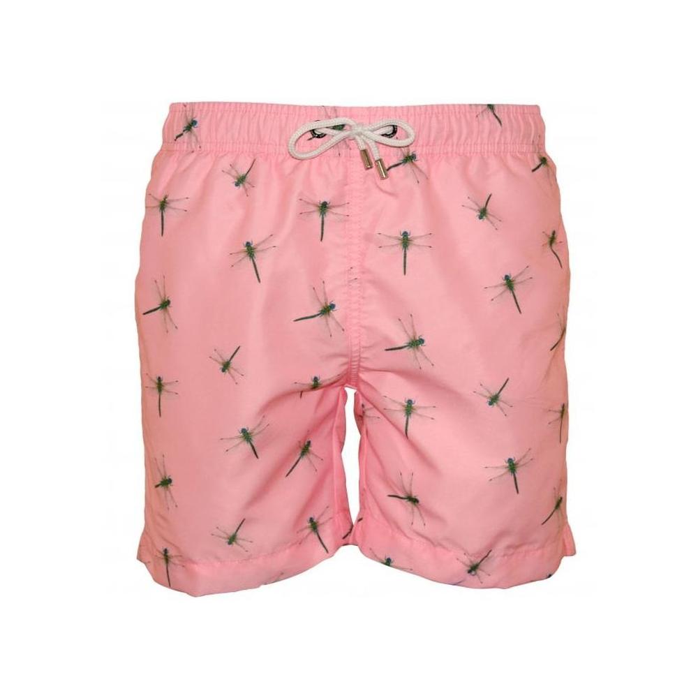 Dragonfly Print Swim Shorts, Pastel Pink-Franks-UNDERU