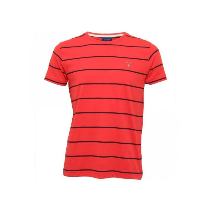 Breton Stripe Crew-Neck T-Shirt, Watermelon Red-GANT-UNDERU